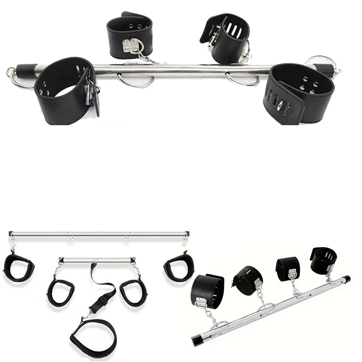 Sex Spreader บาร์ผู้ใหญ่ Handcuff BDSM ขา Restraint คอคอคู่ SM Slave เร้าอารมณ์เกมเหล็ก Bar Spreader เพศชุดของเล่น