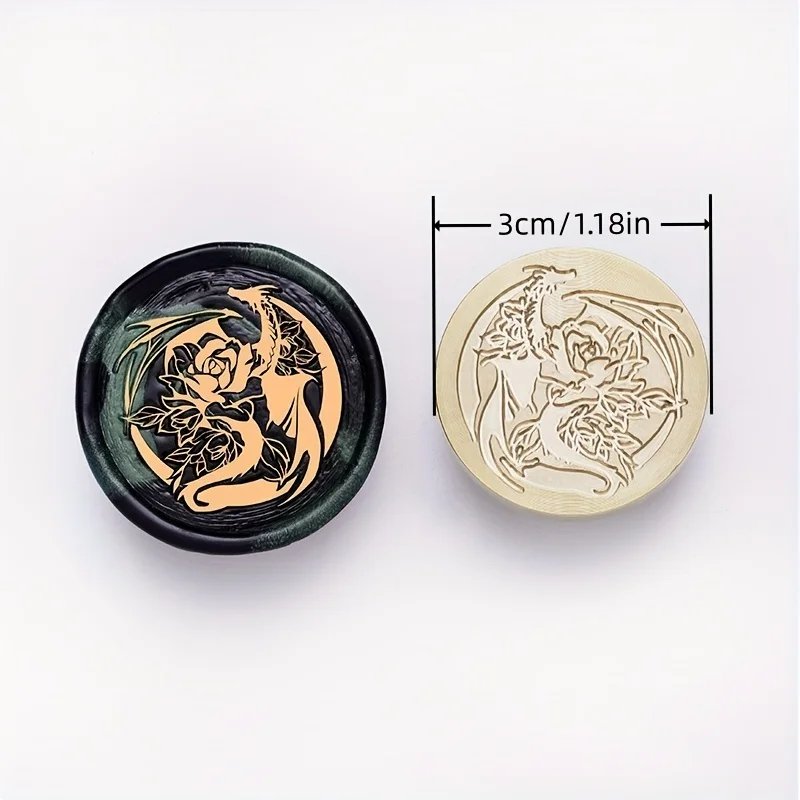 Sealed Copper Head Dragon of Rage Pattern Suitable for Wedding Invitation Envelope Gift Packaging Thanksgiving Card Decoration