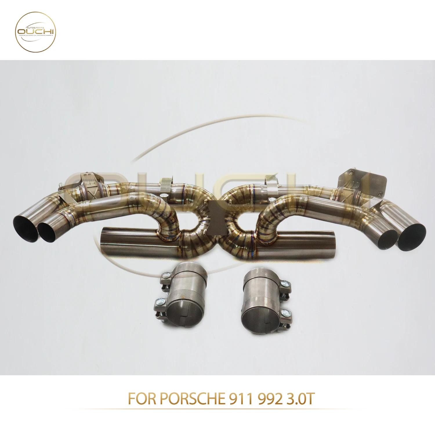 

OUCHI Factory Direct Sales TC4 Catback for Porsche 911 992 3.0T OEM Valves Exhaust Without Muffler 70mm Pipe