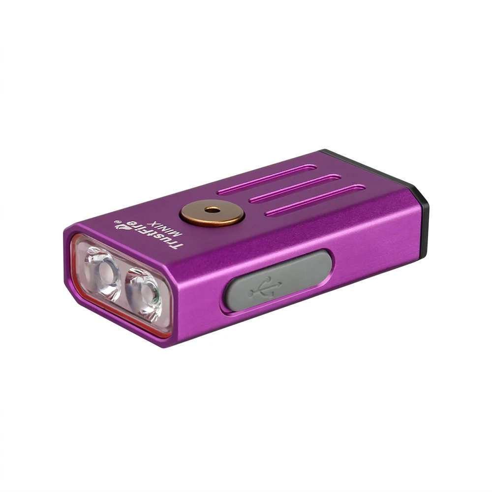 Trustfire Minix Mini EDC brelok z latarką 320lm 365nm lampa Uv czerwone światło TypeC USB kolorowa latarka Led upominkowa 2Mode