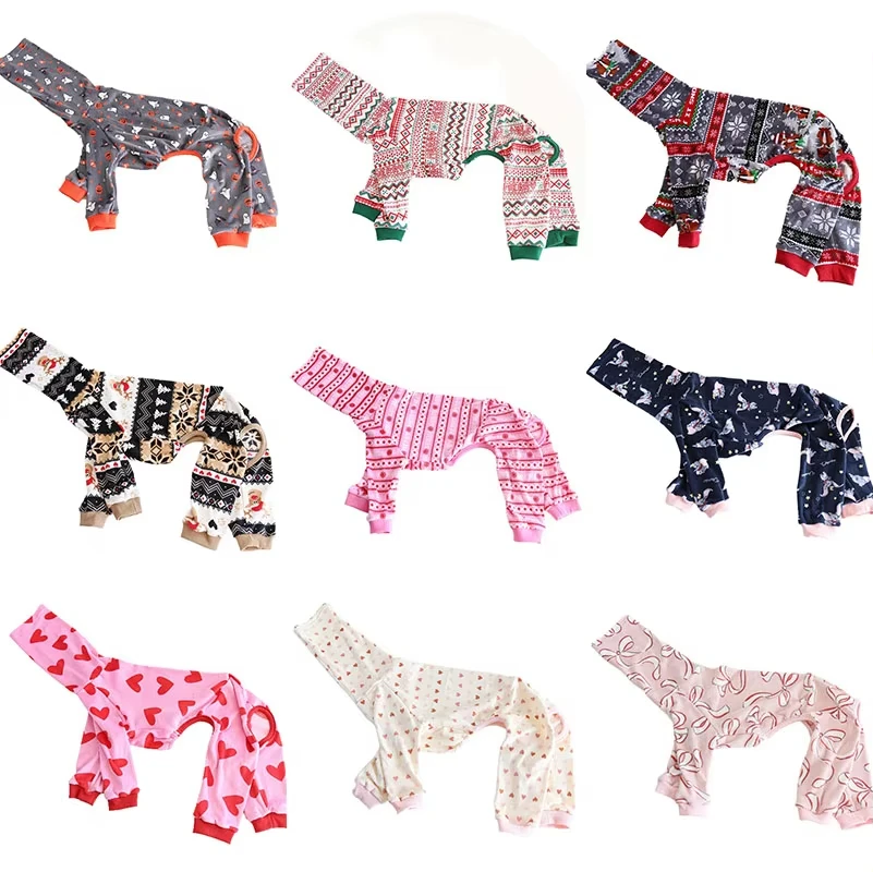 

Multi Christmas Warm Full Cover 4 Legged Thing Dog Clothes Indoor Greyhound Whibitt Fleece Pajamas Sweatshirts Jumpsuits XS-2XL