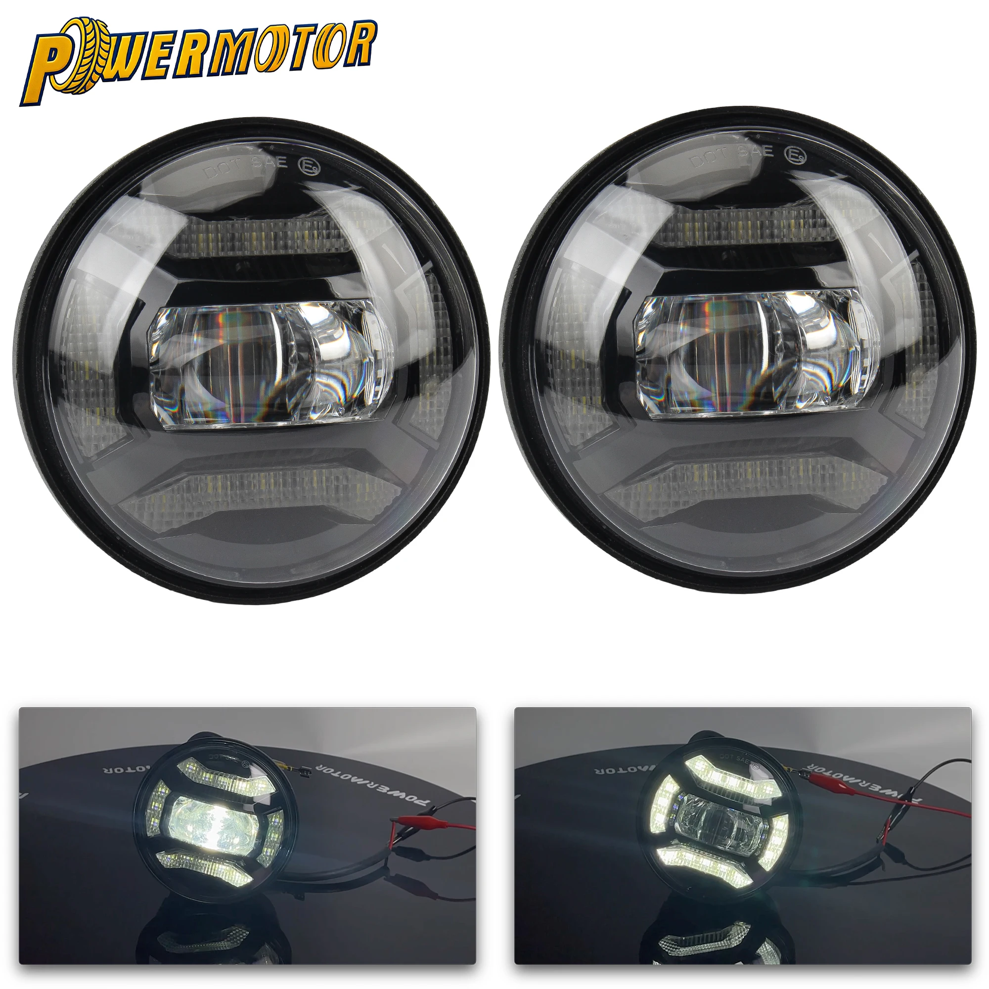 

For Harley Electra Glide Classic FLHR Road King Street Glide Motorcycle 4.5 Inch LED Fog Passing Auxiliary Lights 30W Spotlight