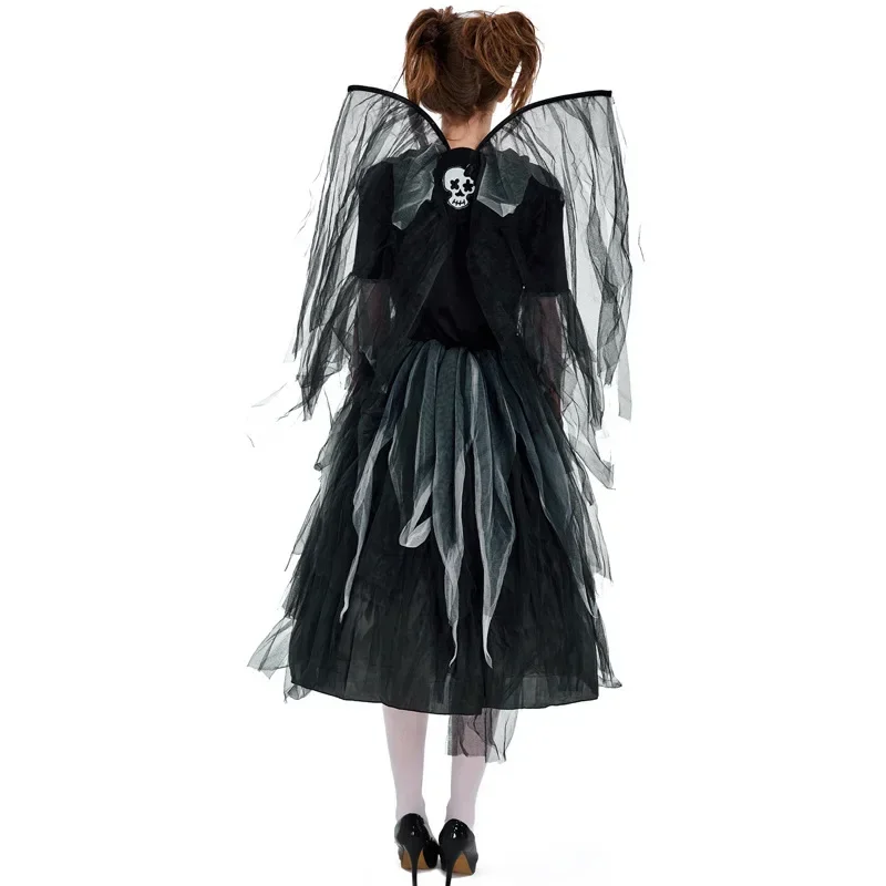 Sexy dia mexicano dos mortos crânio fantasma noiva cosplay traje helloween festa assustador vampiro boneca fantasia vestido