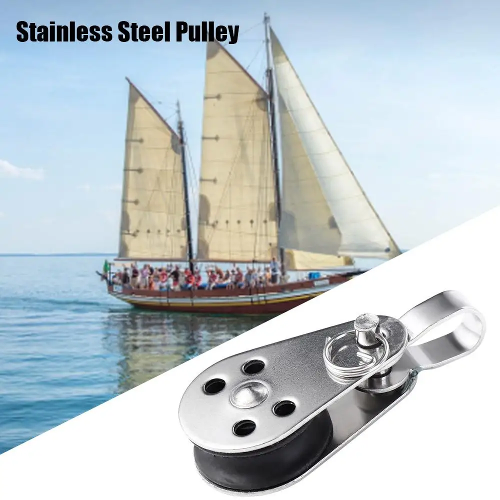 

For Crane Marine Sailing 25mm Stainless Steel Pulley Fixed Traction Pulley Bearing Lifting Wheel Tools Kayak Boat Accessories