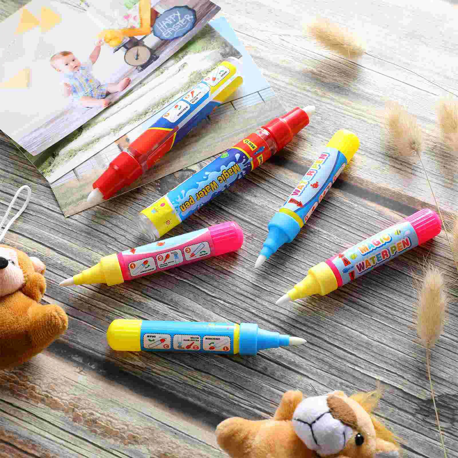 6 Pcs Paintbrushes Water Painting Pen Markers Drawing Pens for Toddlers Children Student