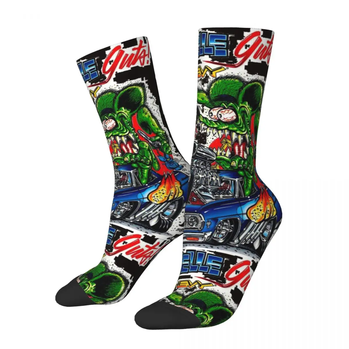 Rat Fink Messy Harajuku Tales Of The Rat Fink Men Women Happy Socks Windproof Novelty Spring Summer Autumn Winter Stockings Gift