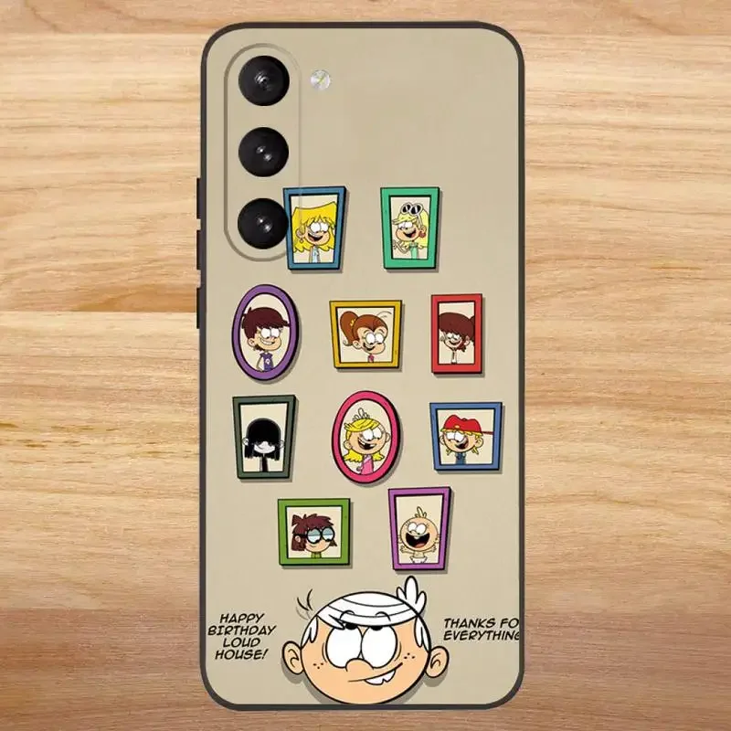 Cartoon The L-Loud House Phone Case For Samsung S23,23,22,30,21,10,9,Note20 Ultra,Lite,Ultra,5G,Plus,FE,Black Soft Case