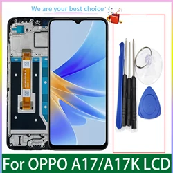 For OPPO A17 A17K LCD Display Original With Frame Touch Screen CPH2477 CPH2471 Panel Replacement Parts