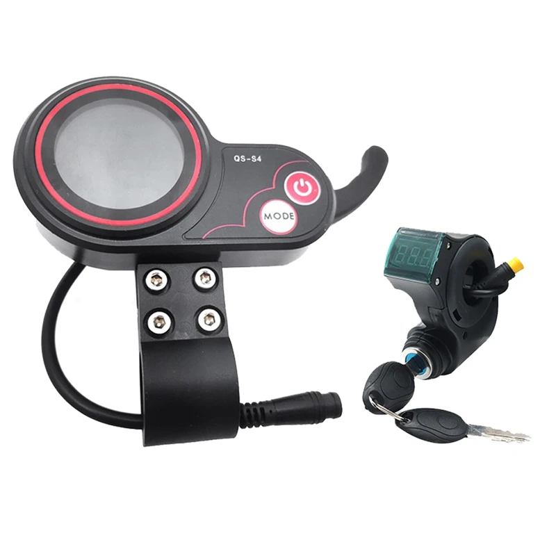 QS-S4 72V Thumb Throttle LCD Display Meter+3PIN Ignition Lock Key Only for Zero 11X Electric Scooter 6PIN Display