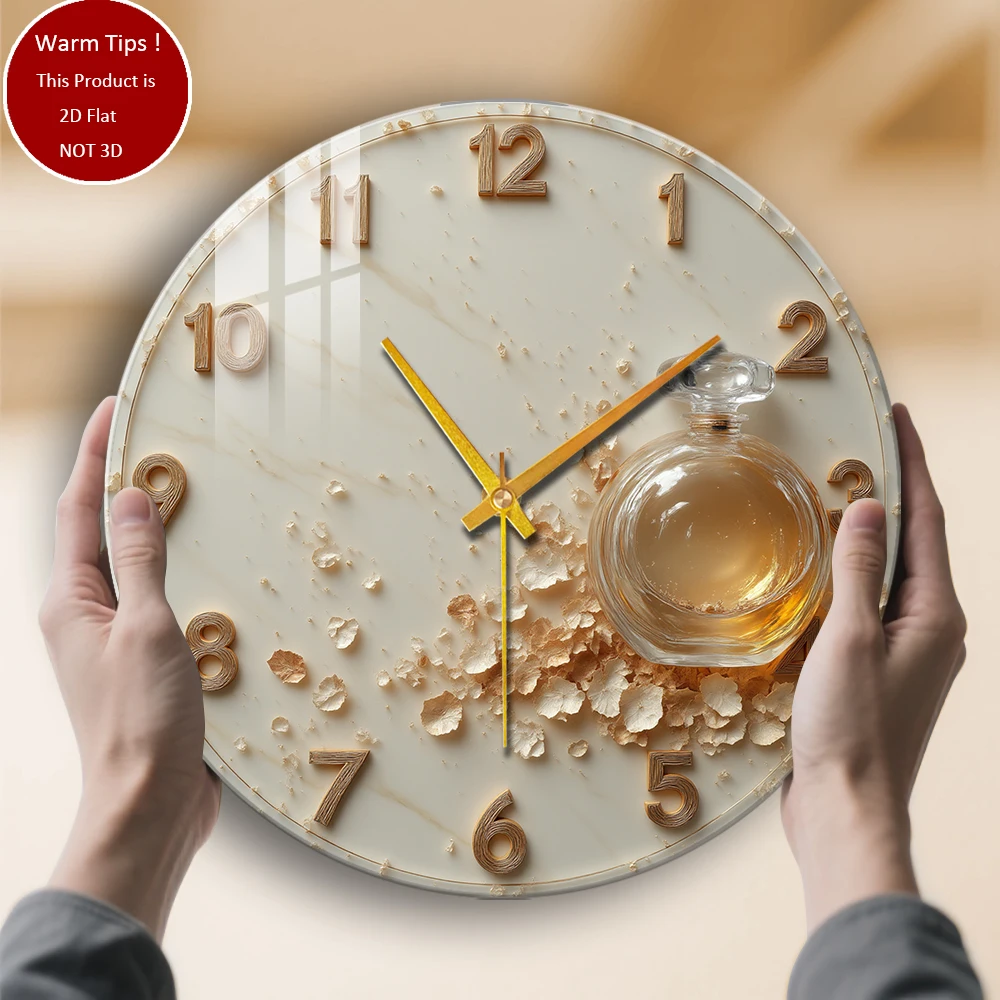 

Настенные часы из закаленного стекла, часы с лепестками бутылок, цифры, подходящие для декора стен или настольного дисплея в любом месте