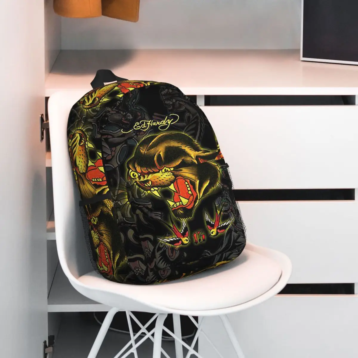 Ed-hardy Tattoo Tiger Skull Backpack Hot Sale Daypack Large Capacity Boys Girls BookBag Shoulder Bags for Men Women School Bag