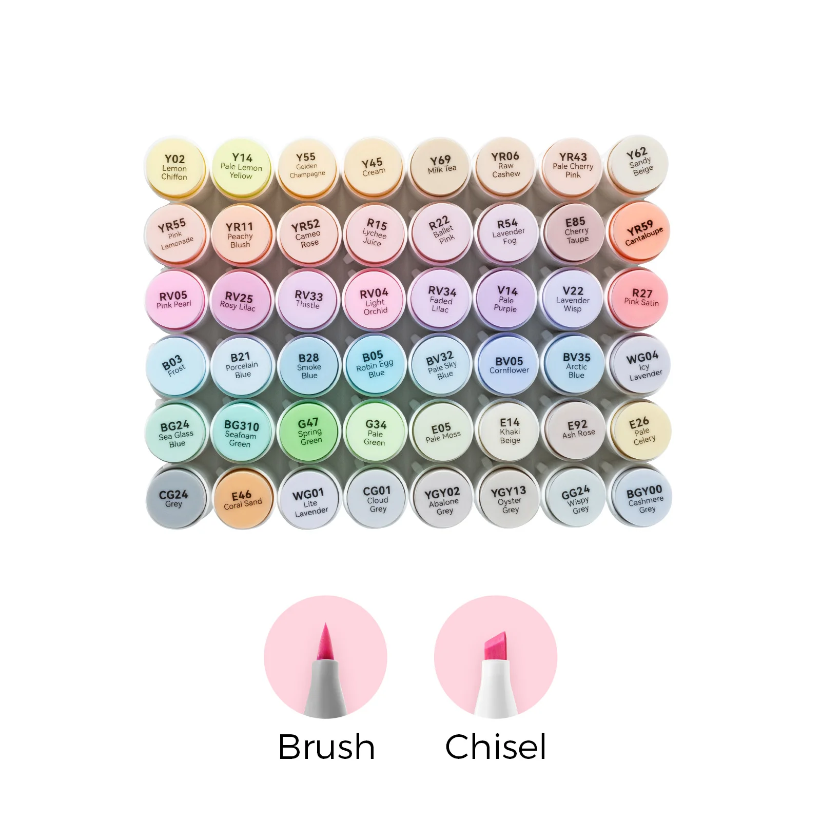 Ohuhu Honolulu 48 Pastelkleuren Markeerstift Set Alcohol Art Markers Hervulbare Dual Tips Schetsen Tekening School Art Supplies - afbeelding 2