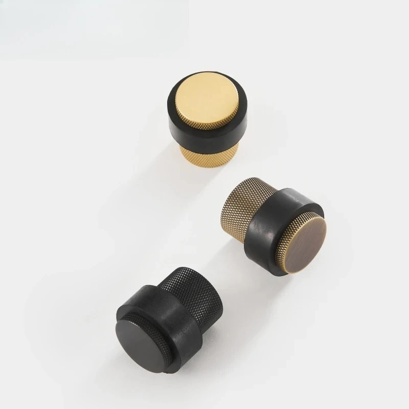 

Dooroom Knurled Brass Rubber Door Stops Bathroom Door Stopper Heavy Duty Floor Mount Bumper Non-magnetic Door Holder Catch
