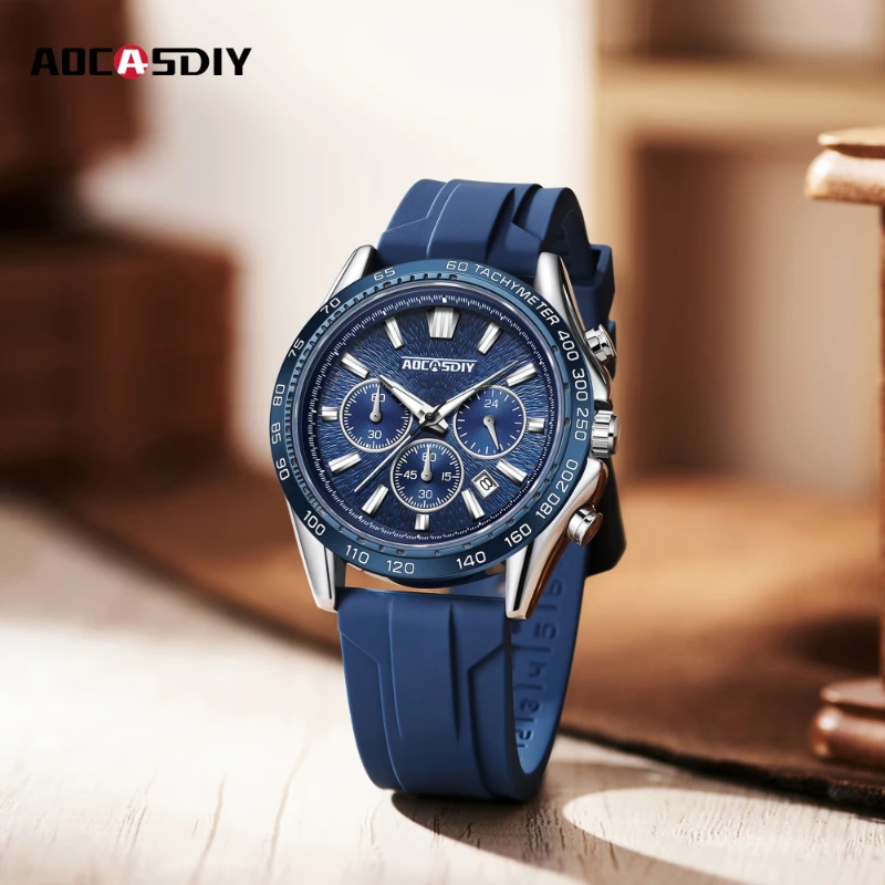 Reloj deportivo a la moda para hombre, resistente al agua, con calendario, luminoso, multifuncional, correa de silicona, el encanto del temperamento