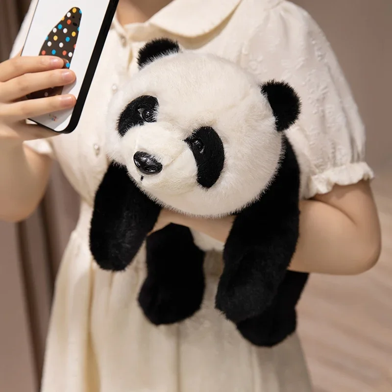 Real Life Baby Panda Plush Doll HuaHua Weighted Particles Stuffed Toys Simulation Animal Bear Room Decor Pillow Christmas Gifts