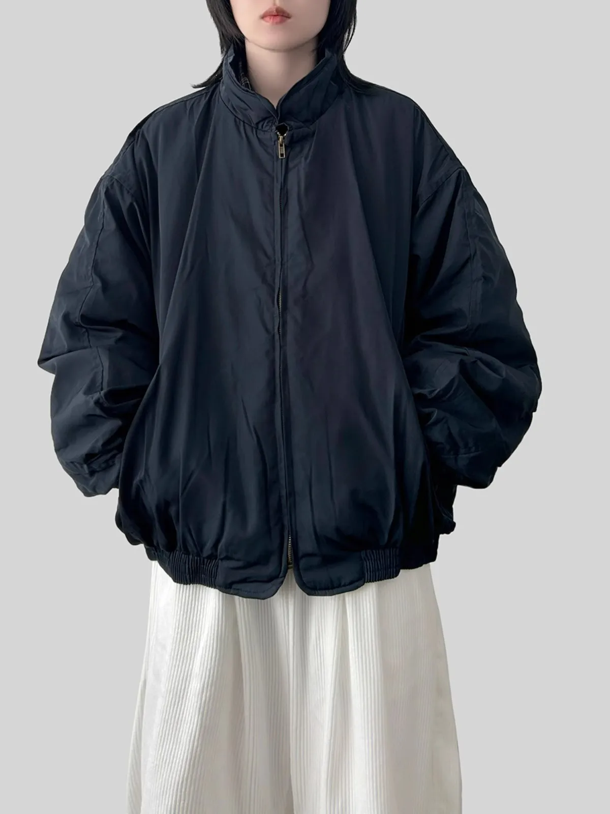 

Retro Japanese Sle Thiened Cotton Jaet Stand Collar Loose Baseball Sle Men's Winter Warm Outerwear Casual Coat