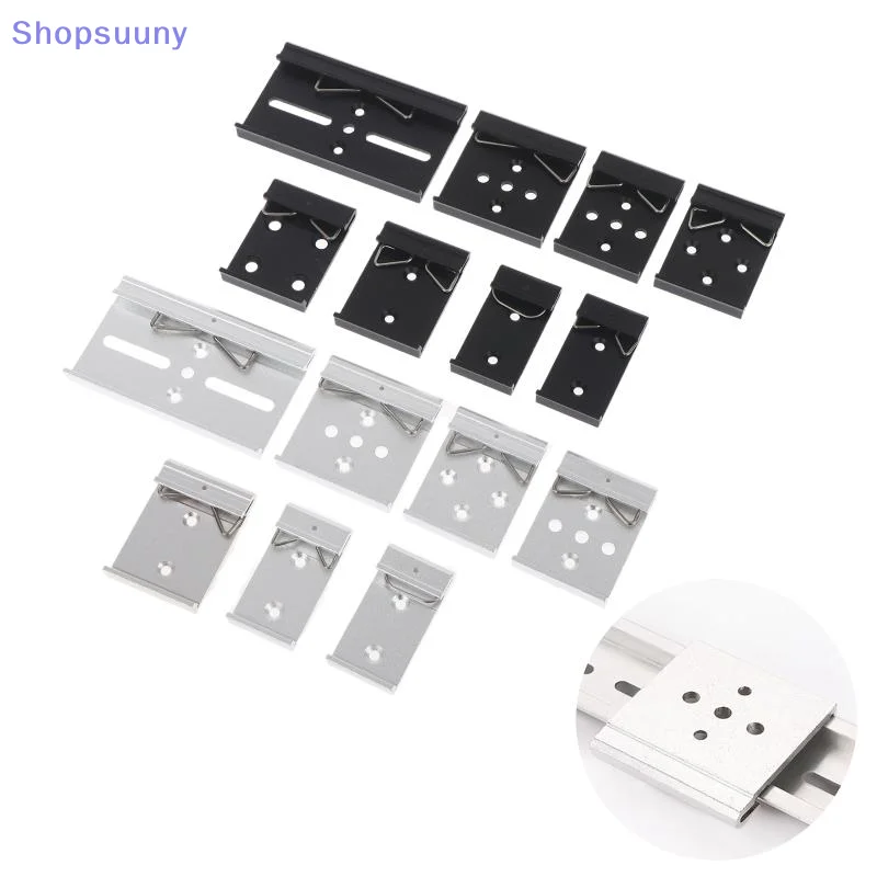[SU]Relay Mounting Buckle Simple Fixing Rack With Mounting Holes 25MM 35MM 45MM Metal DIN Rail Fixed Clamp Clip[SU]