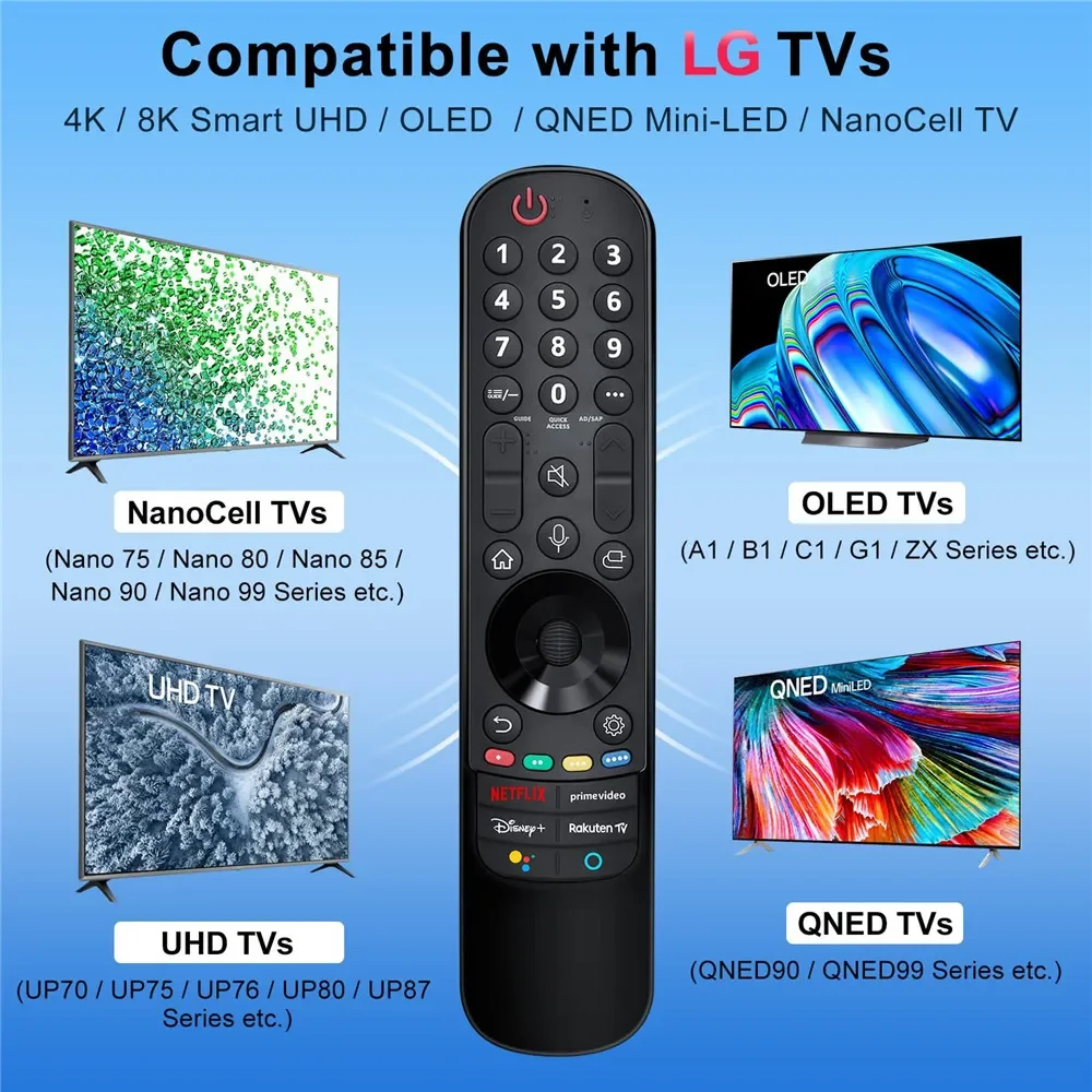 MR21 Magic Remote Control for LG TV 2021 with Pointer Flying Mouse and Voice Function 4K 8K UHD OLED QNED NanoCell Smart TVs