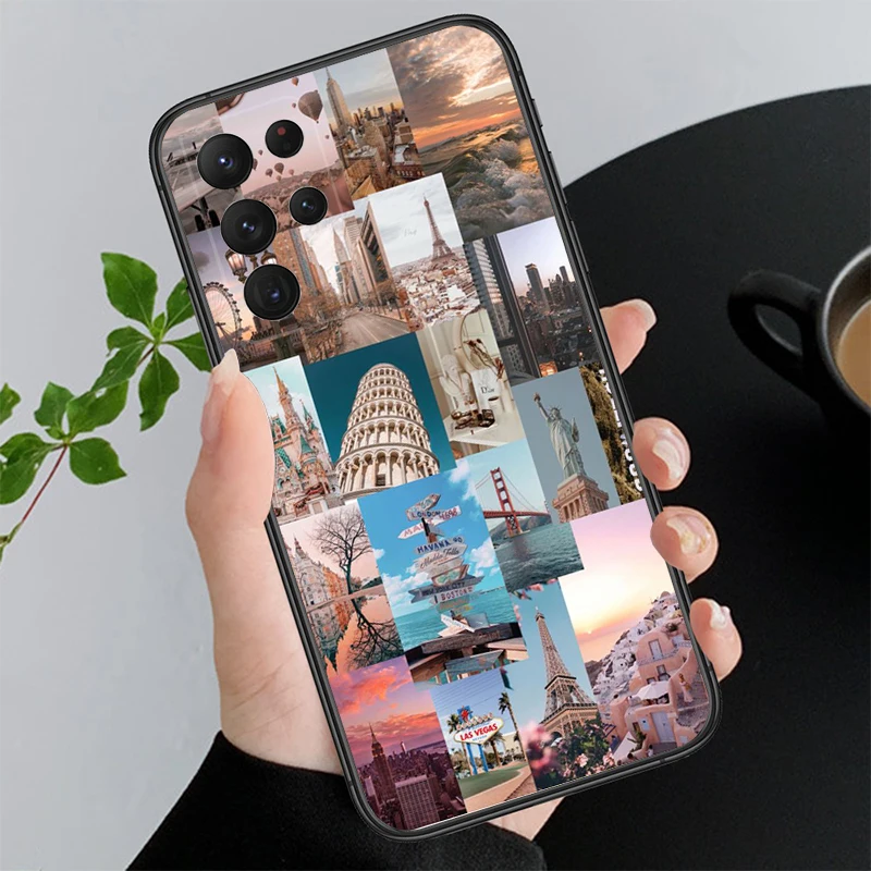 Travel New York London Phone Case For S24 S23 S22 S21 S20 Ultra S20 S22 S21 S23 S20 FE S24 Plus