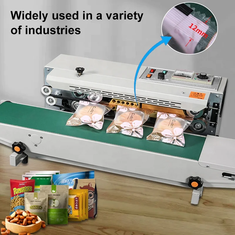 FR-900 100g 500g Desktop PE bag Coffee bean nut heat sealing machine Small quantitative filling date printer Horizontal
