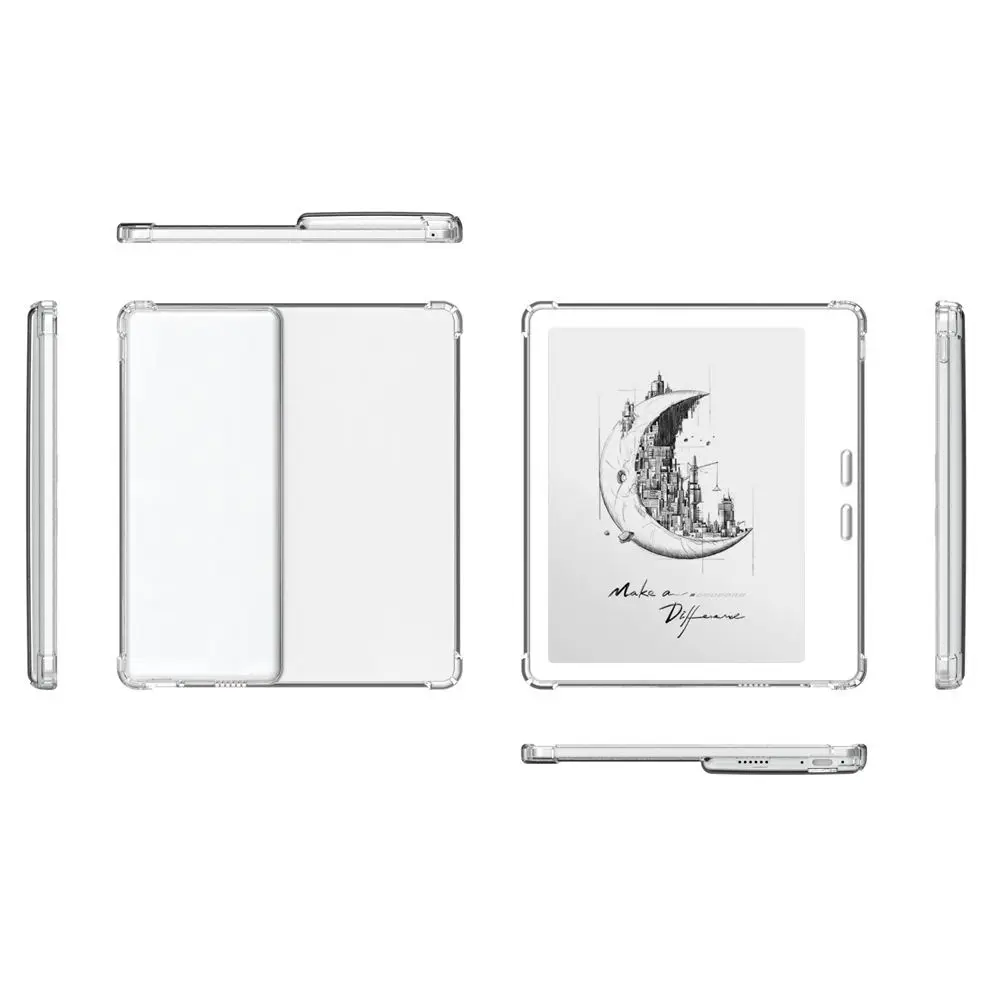 Shockproof 7inch E-Reader Case Wear Resistant Air Bag Protective Cover Transparent Anti-fall Back Shell for Onyx Boox Leaf5/5C