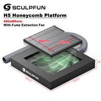 SCULPFUN H5 Gen2 Honeycomb Cutting Exhaust Platform 400x400mm Honeycomb Laser Bed with Fume Extraction Fan