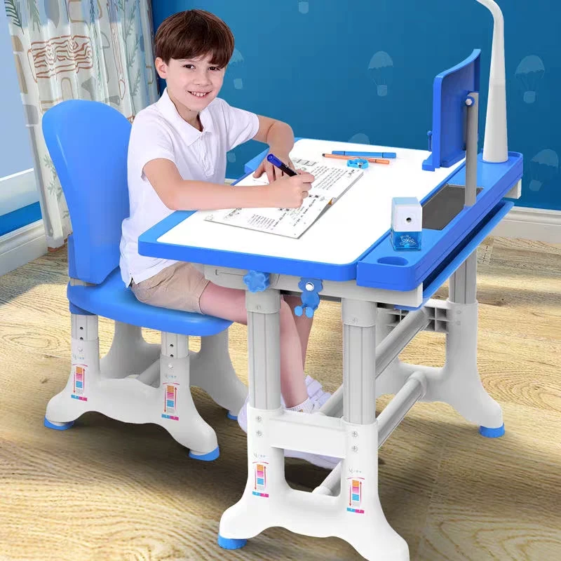 Multifunction Kids Study Table Desk and Chair Combination Adjustable Homework Desk for Students Child Study Furniture