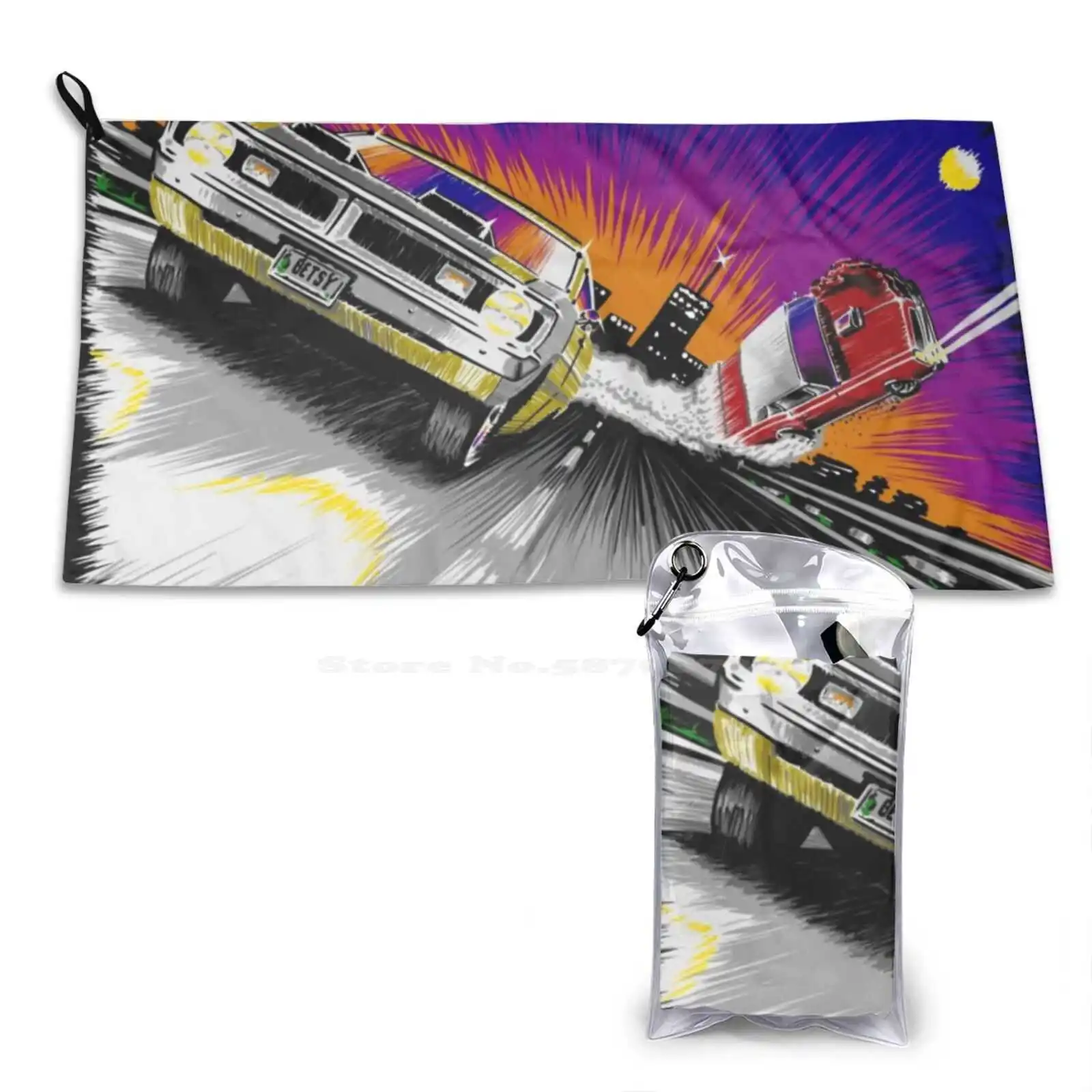 The Lucky One Gym Buitensporten Fitness Handdoek Bad Washandje Rroydesign Robthetatorio Motorart Race Mopar Cartoon Drag Street