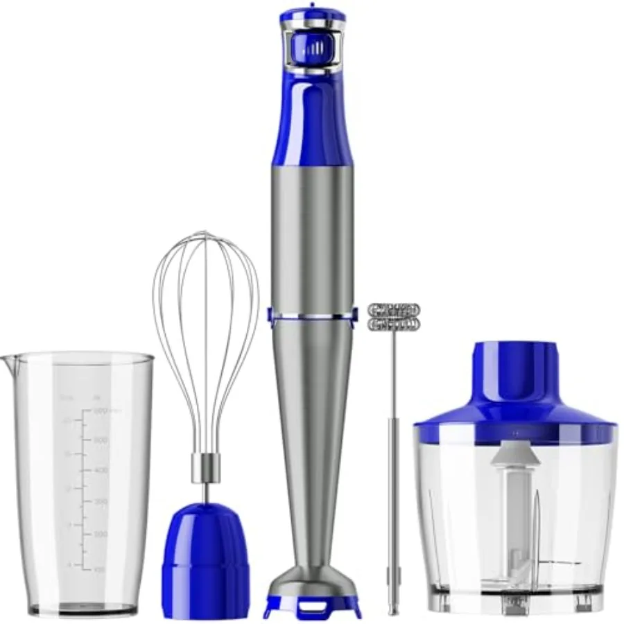 Immersion Blender Handheld Corded Hand Blenders Set 1100W Trigger Variable Speed 5 in 1 Stick Emulsifier with Chopper Whisk and