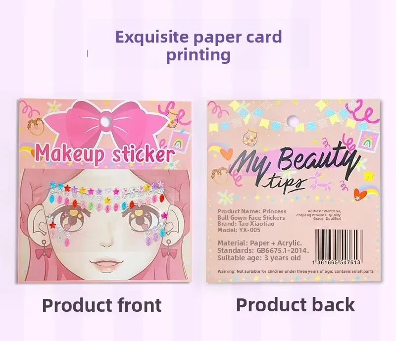 Children's facial decoration stickers, eyebrow diamond face stickers, prom party performance dress up personalized stickers