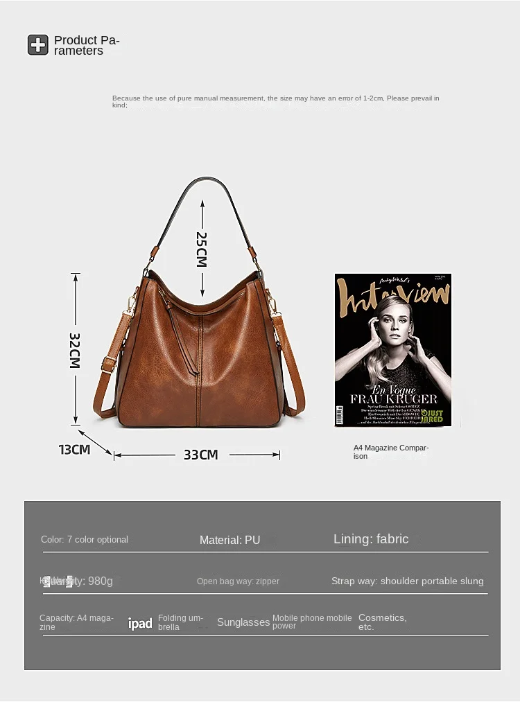 New simple tote bag handbag fashion business commute large capacity European version women's bag shoulder messenger bag