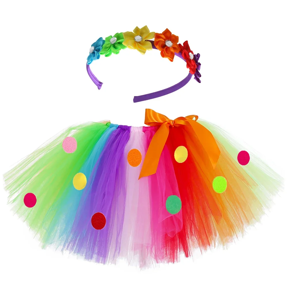 Baby Girls Colored Lollipop Dress Up Rainbow Candy Tutu Skirt for Costumes for Kids Toddler New Year Outfit Birthday Party Tutus