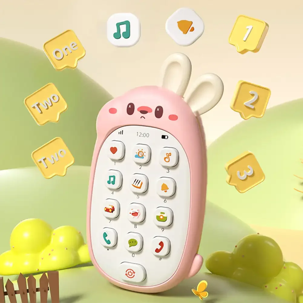 

Baby Phone Toy Music Sound Telephone Sleeping Toys with Teether Simulation Phone Kids Infant Early Educational Toy Kids Gifts