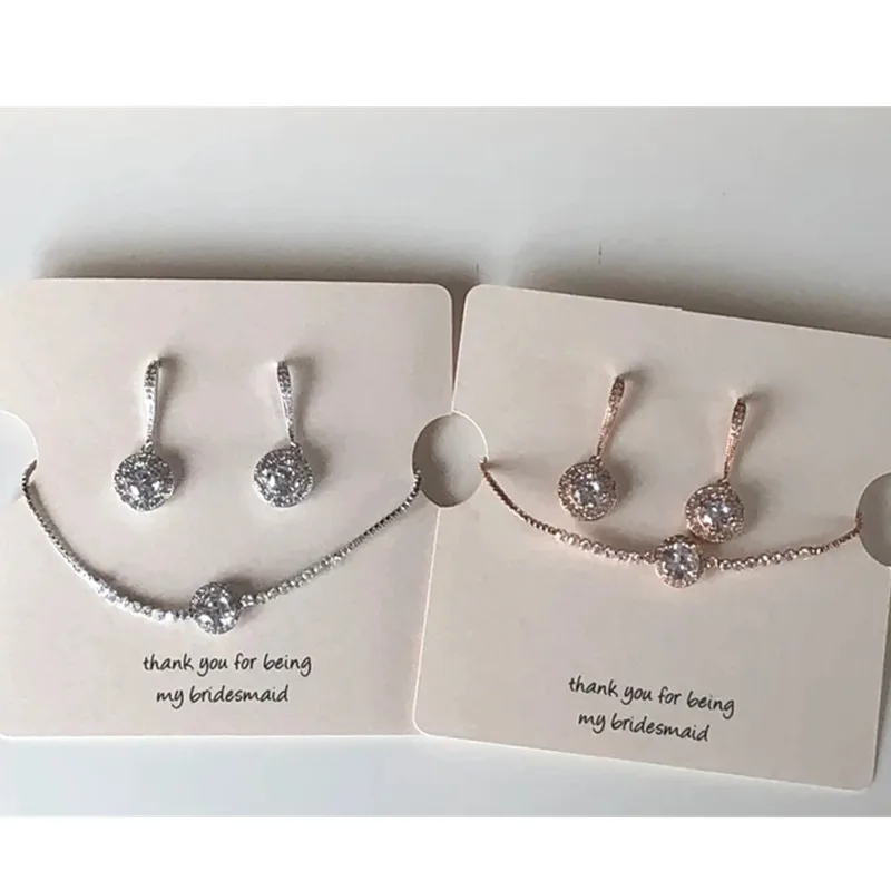 Custom Bridesmaid jewelry Silver, rose gold and gold bracelet and earrings bridesmaid set, wedding jewelry, bridal jewelry set