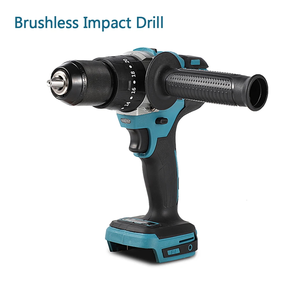 

Brushless Electric Impact Drill Cordless Screwdriver 2-13MM Chuck 2 Speeds Li-ion Battery Electric Power Screwdriver Drill