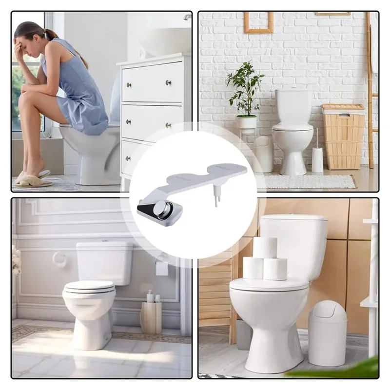 

Toilet Bidet Attachment Rear Wash Bidet Attachment Bidet Seat Double Nozzles Convenient Toilet Bidet Water Sprayer Bidet-AA26