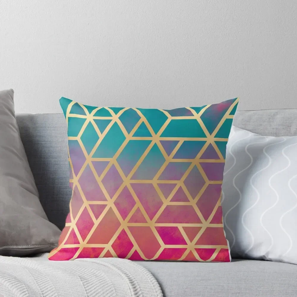 

Blue, Pink and Gold Geo Throw Pillow Christmas Pillowcase Christmas Covers For Cushions pillow