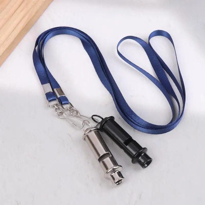 

1PCS Survival Whistle with Neck Strap Outdoor Whistle Pendant Keychain Portable Metal Signaling Whistles Camping Tool