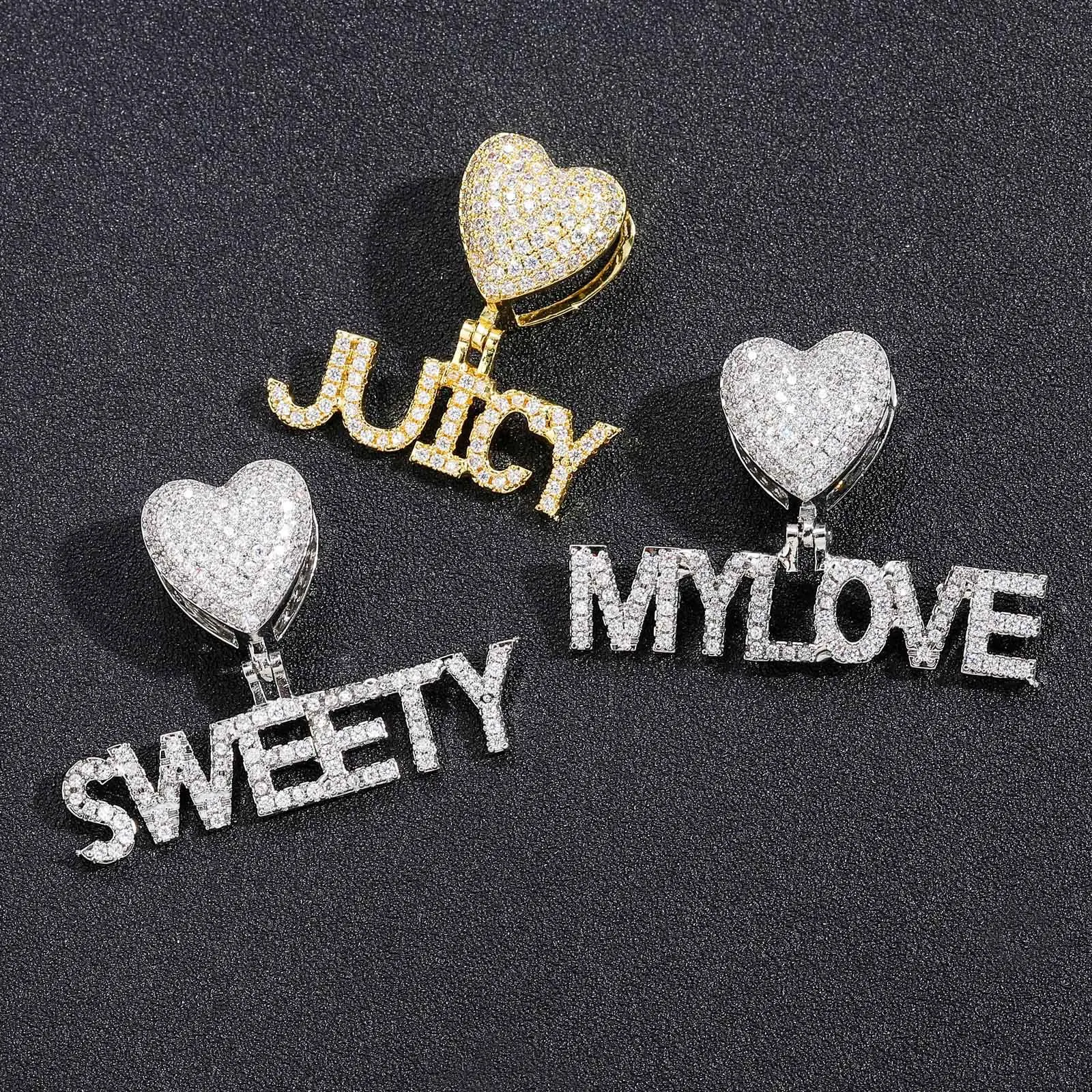 

Custom Mini Initial Crown Pendant Necklace Micro Paved AAA CZ Personalized Hiphop Name Plate Gift