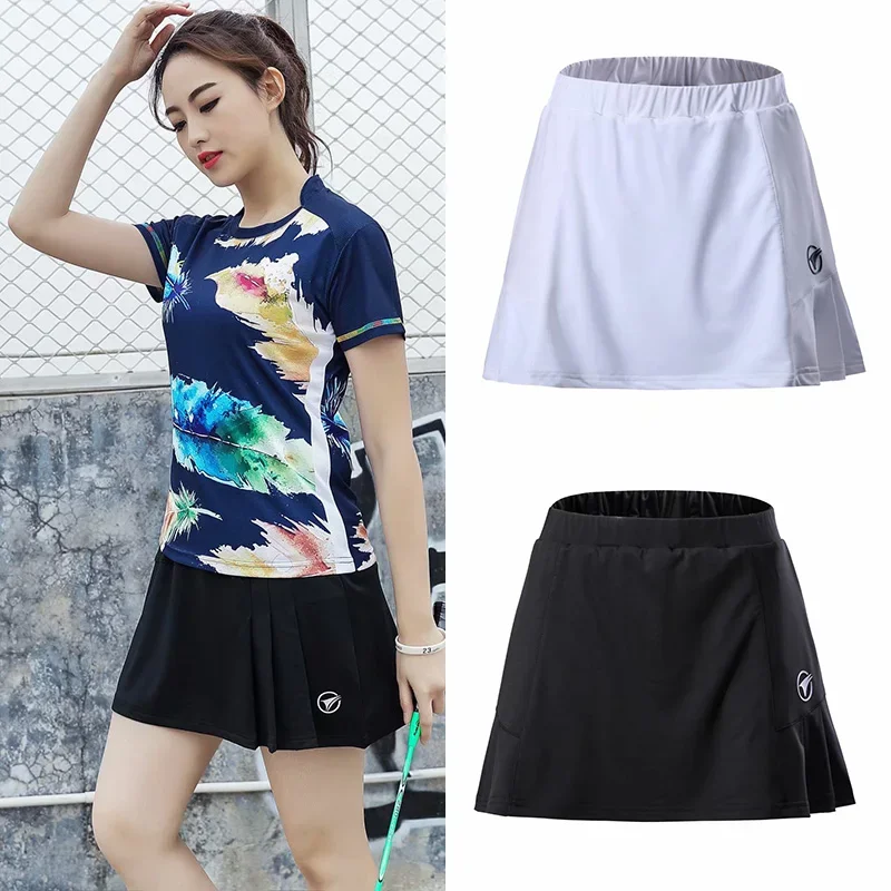 2019 Women Summer Sports Skirt with Shorts Badminton table tennis Skorts Breathable Anti Leakage Yoga Golf Jogging Skirts