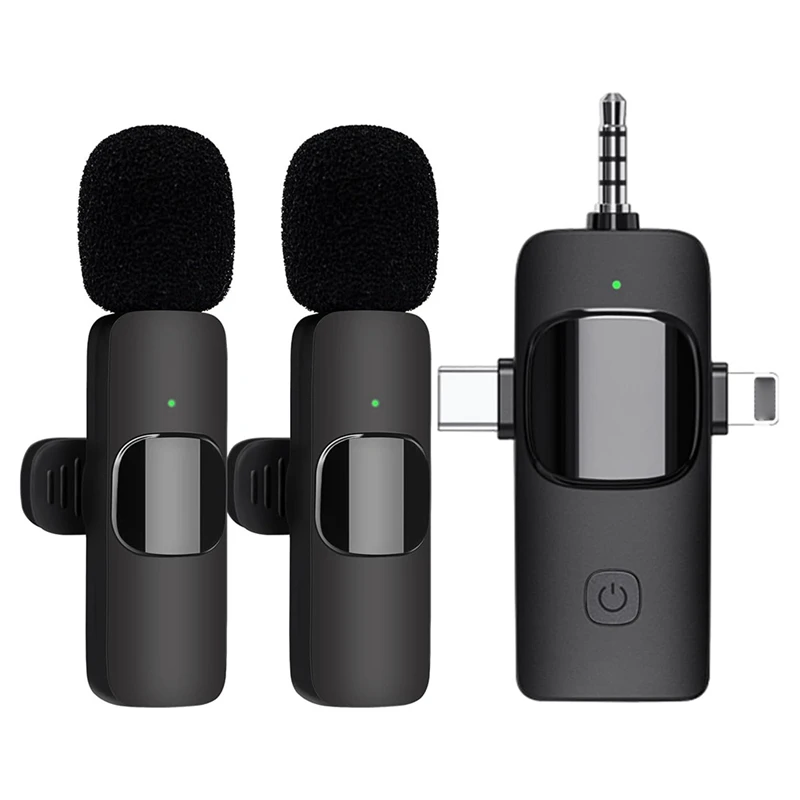 3-In-1 Wireless Lavalier Microphone For Mobile Phone Camera Computer Radio Noise Reduction Mini Microphone