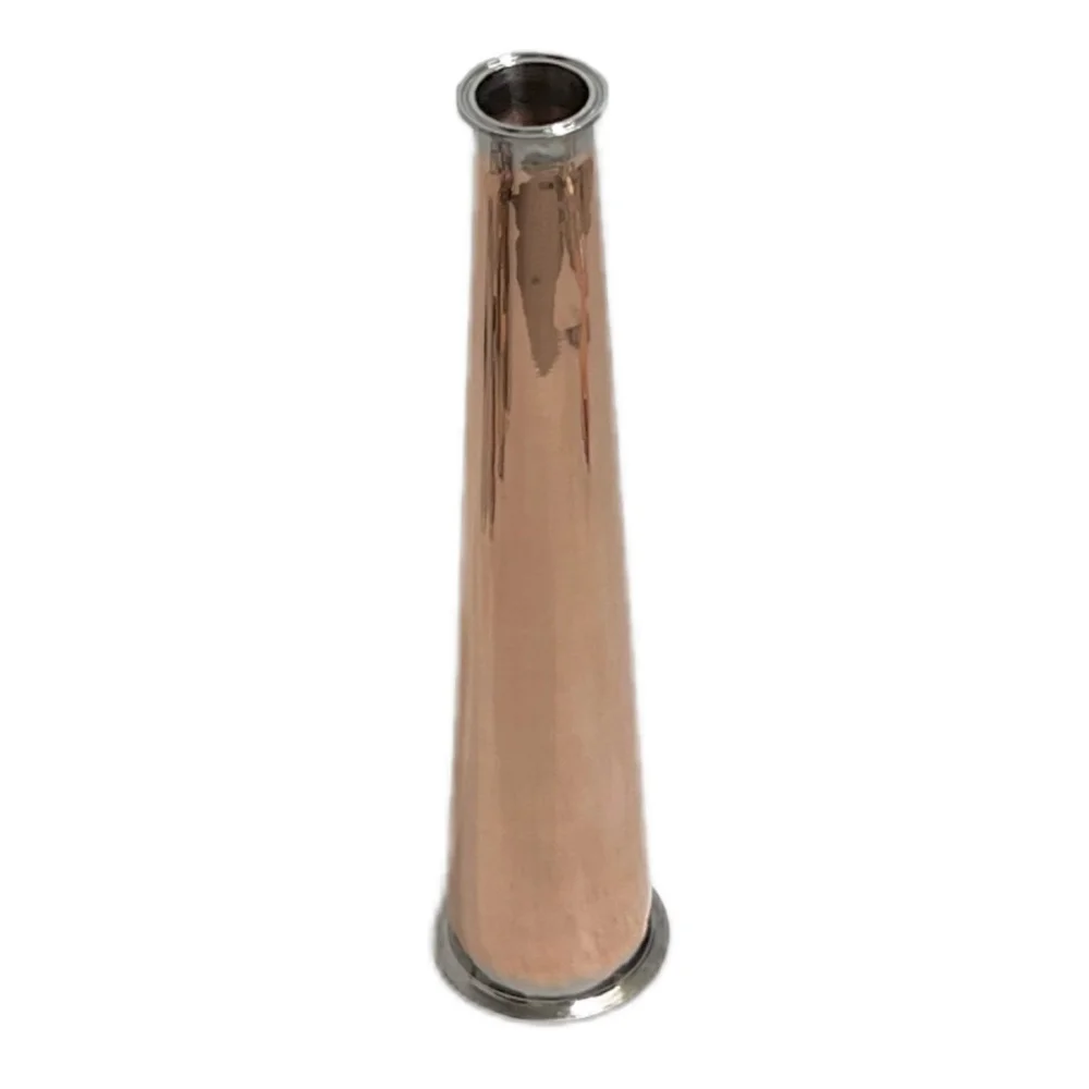 

Copper Cone,Reducer 6"(OD167mm) x 2"(OD64mm) L=500mm.Whiskey . Copper Cone for onion head Tri-clamp Reducer,Distillation.