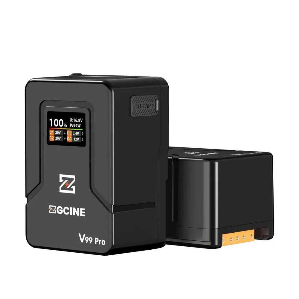 ZGCINE V99 Pro V Mount Battery 100W USB-C PD Fast Charger with D-Tap Double USB-C PD Port For BMPCC 6K Pro Canon R5C Sony FX3