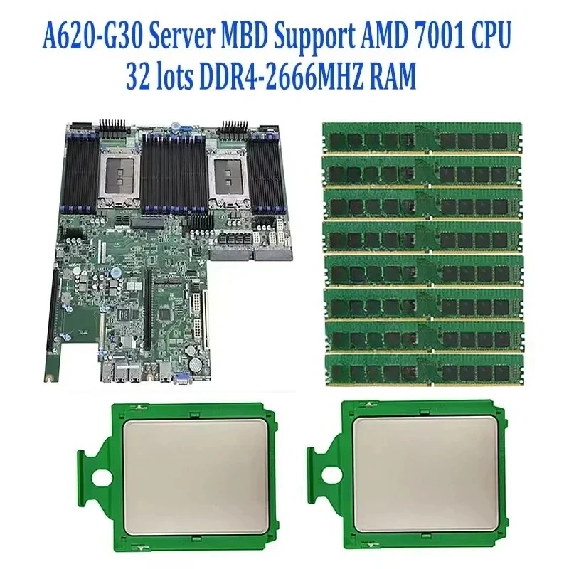 

A620-G30 Server Motherboard / 2*EPYC 7261 7251 7371 7301 7281 7451 7401 7601 7551 7501 CPU / 32* 32GB 64GB 16GB 2666mhz RAM