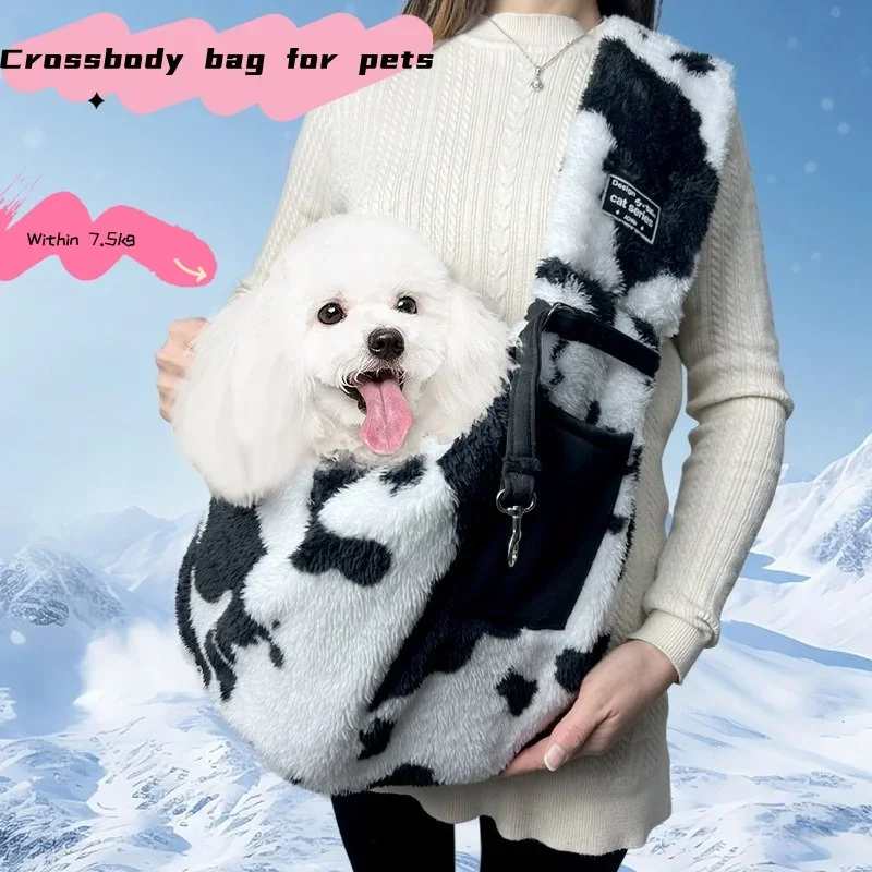 

Pet crossbody bag One shoulder portable outdoor comfort large capacity wide all-purpose bag for cats and dogs winter