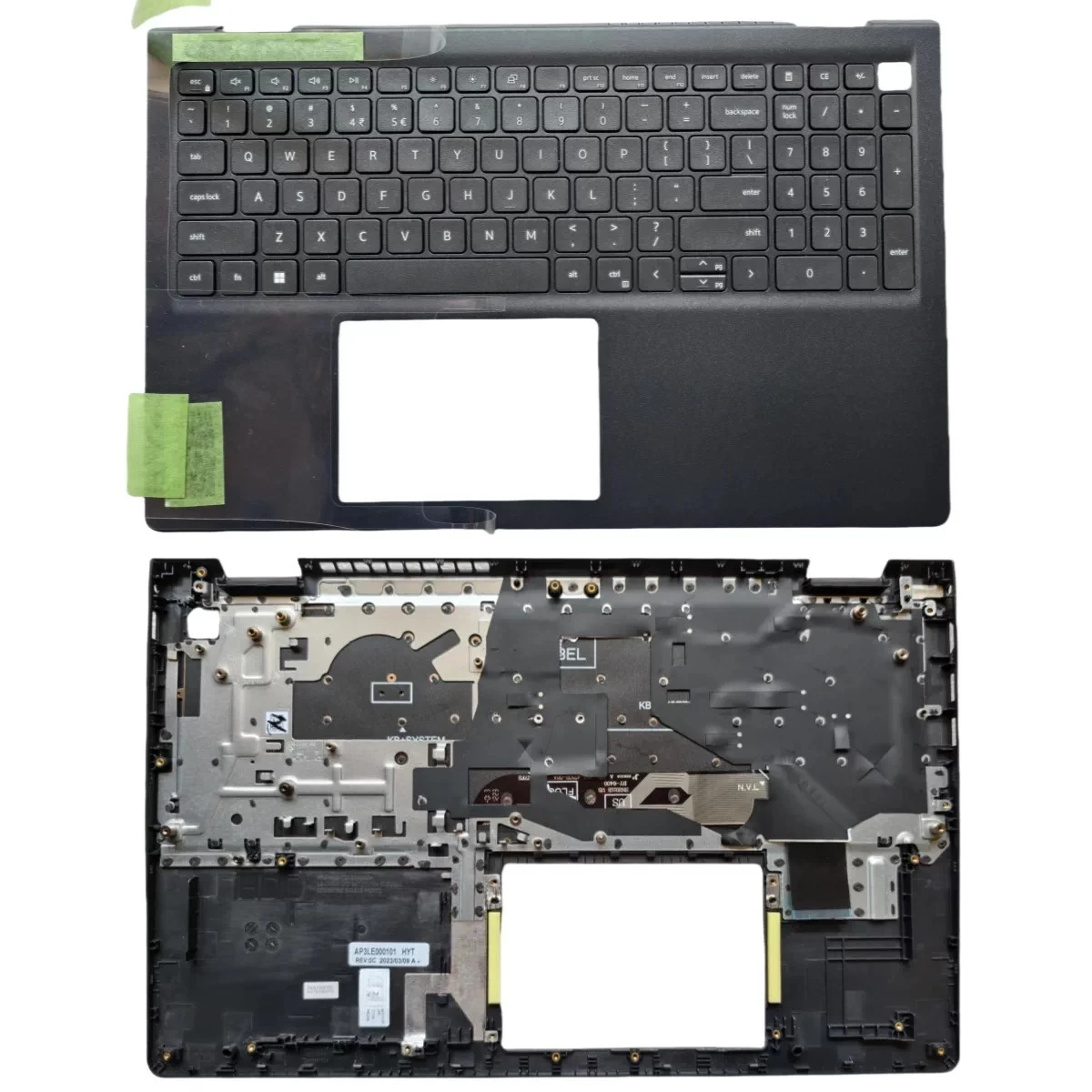 Black keyboard palm rest cover assembly (USB interface) suitable for Dell Inspiron 15 3510/3511/3515/3520 laptops