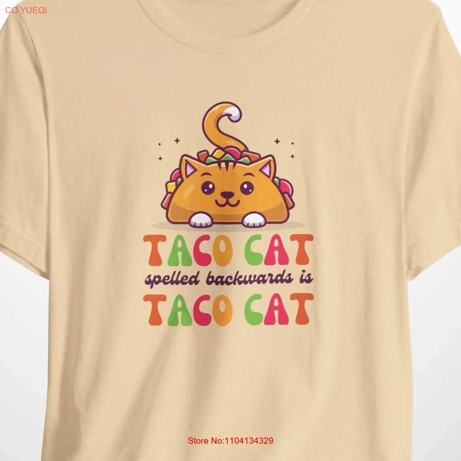 TacoCat Spelled Backwards is T Shirt Funny Taco CaT Lover Mexican Food vintage Washed Comfortable Stretched streetwear Stylish