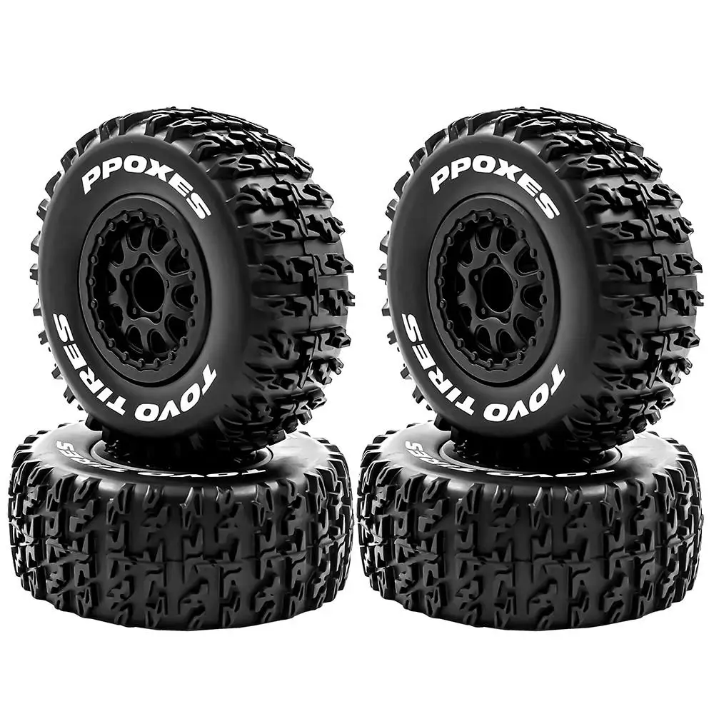 4 Stuks 112Mm 1/10 Korte Baan Truck Banden Tyre Wheel Met 12Mm Hex Voor Slash Arrma Senton Huanqi 727 Vkar 10sc Hpi Rc Auto