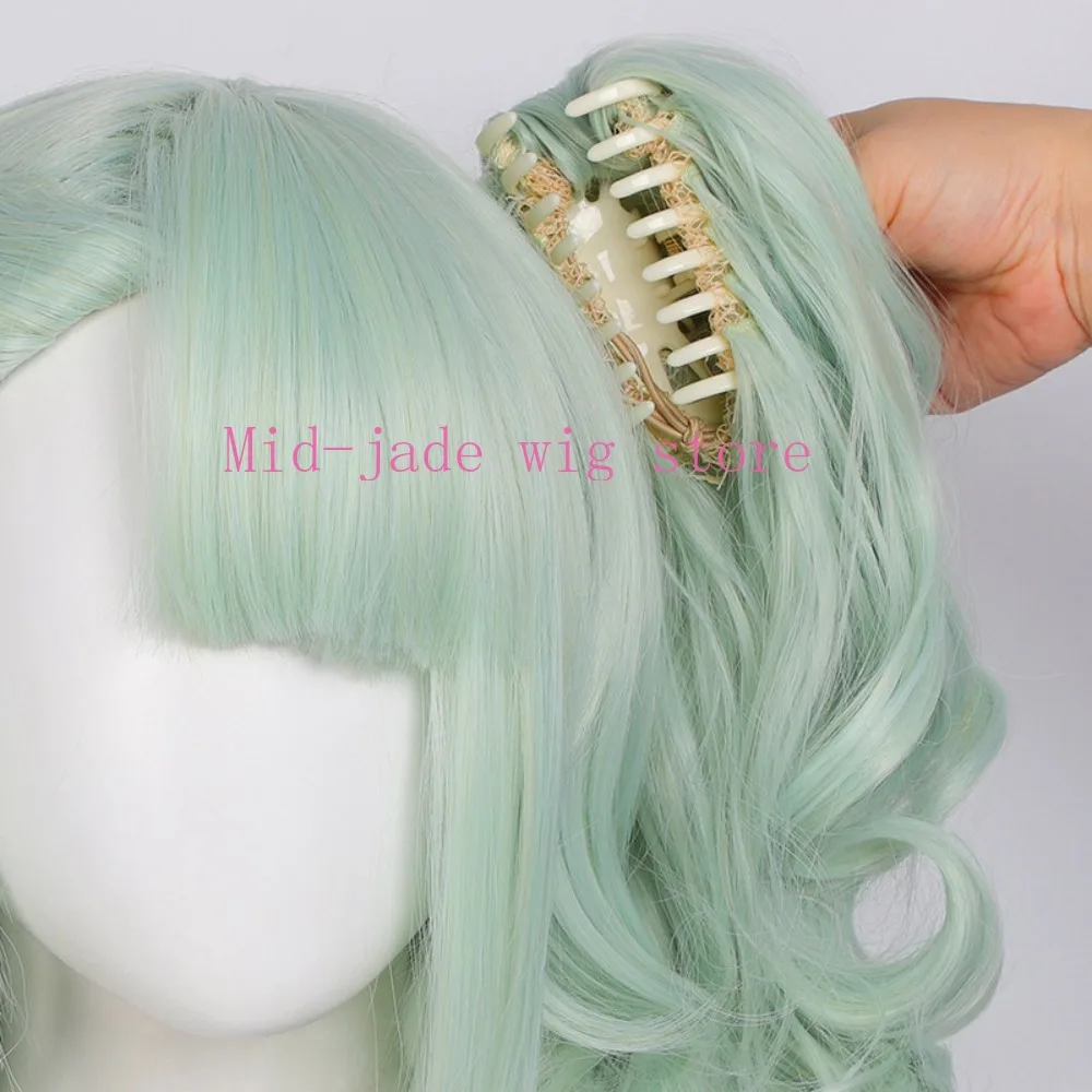 Game Chinatsu Remi Wig Side Ponytail Light Green for Cyberpunk Cons