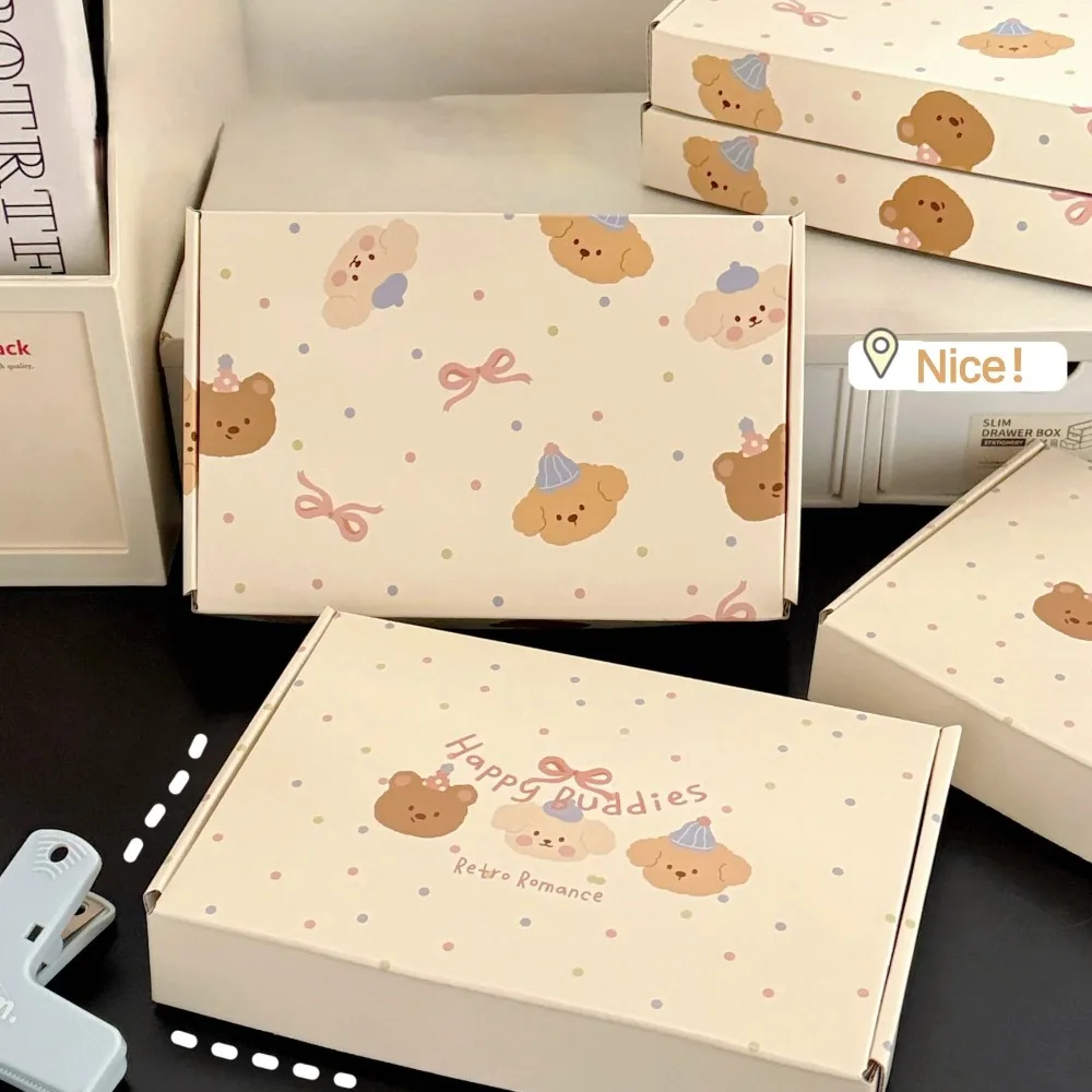 5Pcs/set Milk Yellow Airplane Box Thickened Cute Cartoon Packaging Box Corrugated Reusable Gift Packaging Box Gift Packaging - Image 3